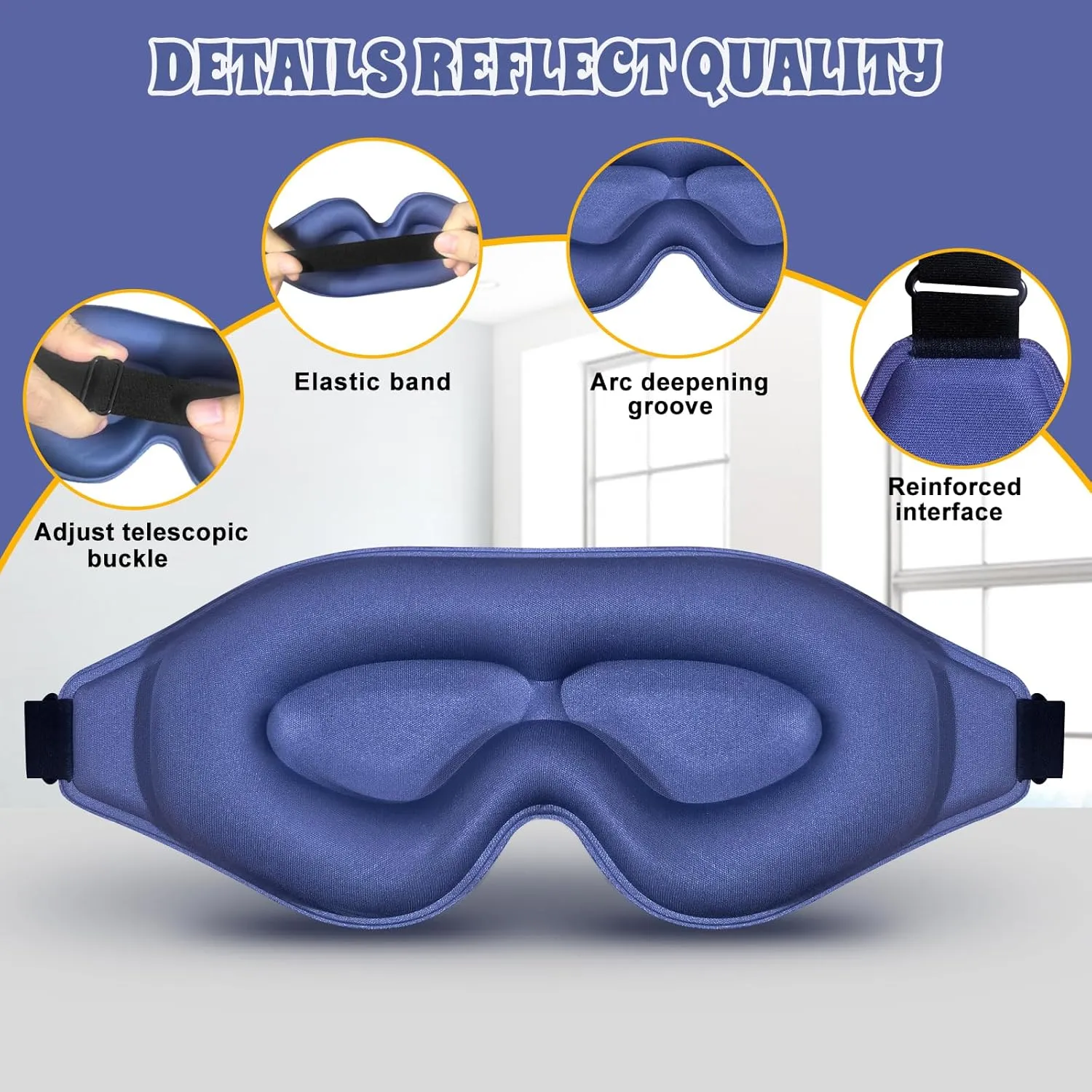 3D Advanced Eye Mask for SleepingUltra Delicate Soft Skin Friendly Eye mask100% Blackout Sleep Eye Mask for Sleep, Eyelash Extension Sleep mask Sleeping Eye Masks for Men and Women