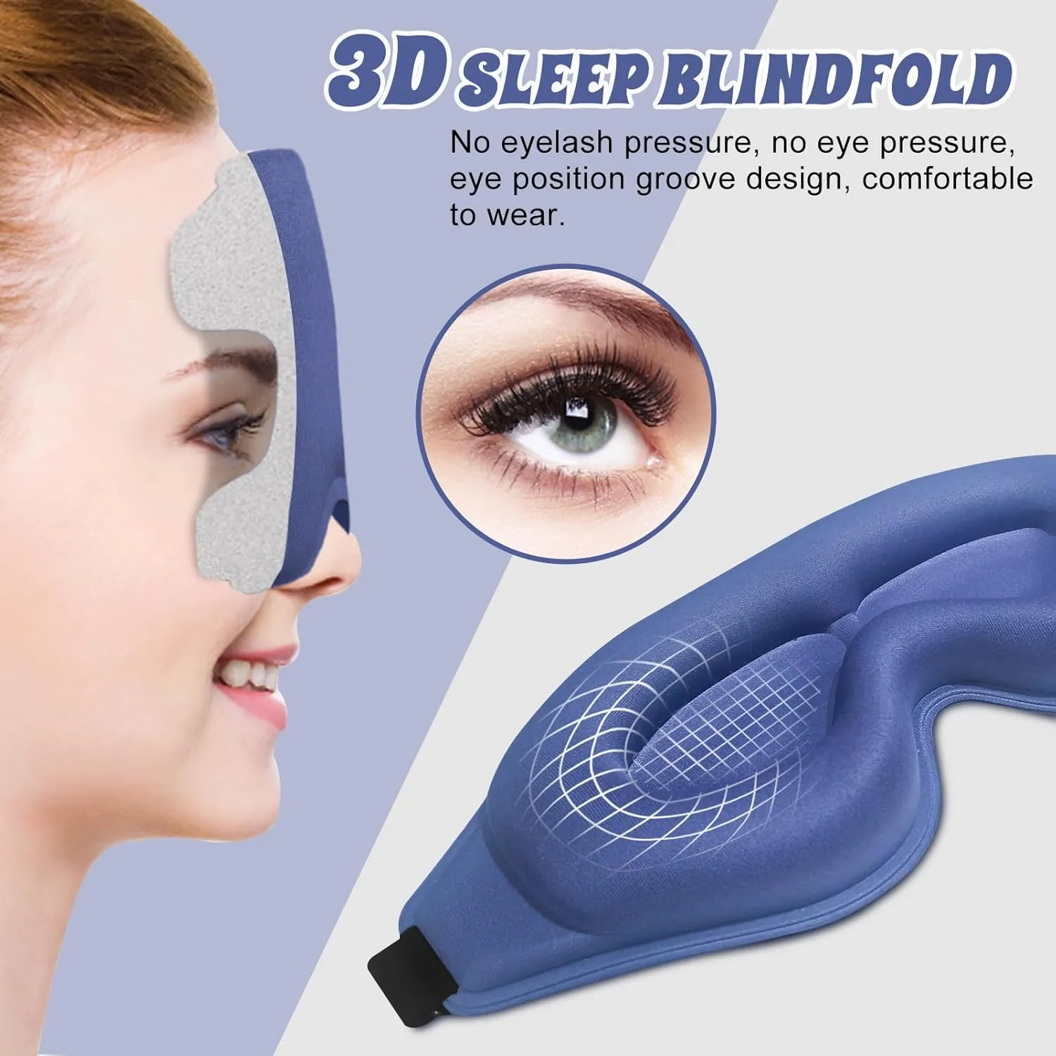 3D Advanced Eye Mask for SleepingUltra Delicate Soft Skin Friendly Eye mask100% Blackout Sleep Eye Mask for Sleep, Eyelash Extension Sleep mask Sleeping Eye Masks for Men and Women