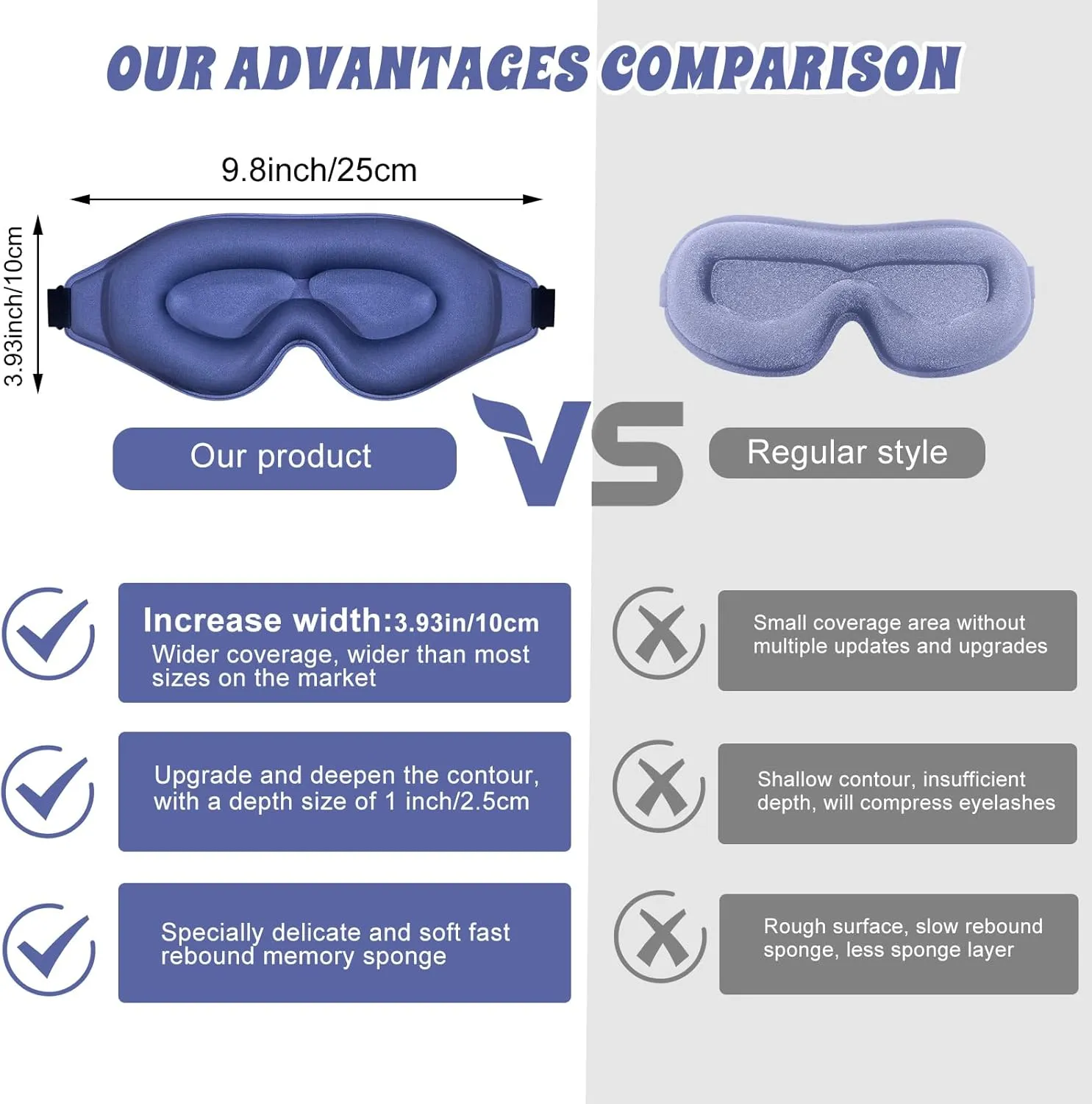 3D Advanced Eye Mask for SleepingUltra Delicate Soft Skin Friendly Eye mask100% Blackout Sleep Eye Mask for Sleep, Eyelash Extension Sleep mask Sleeping Eye Masks for Men and Women