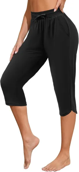 ATTRACO Womens Swim Capri Pants - Capri Swim Leggings for Women