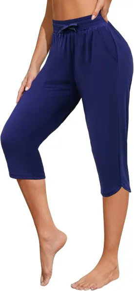 ATTRACO Womens Swim Capri Pants - Capri Swim Leggings for Women