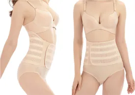 Belly Band Postpartum Belly Wrap, Breathable Abdominal Binder Post Surgery, Adjustable Waist Trainer for Women Lower Belly Fat, C Section Abdominal Binder Hernia Belt Back Support Belt for Women (Medium)