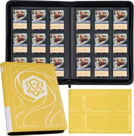 Binder for Lorcana Cards, Premium 9 Pocket Trading Card Album with 500 Pockets & Playmat Compatible with Lorcana Cards, Tokens and Rules sheet - Classic Yellow