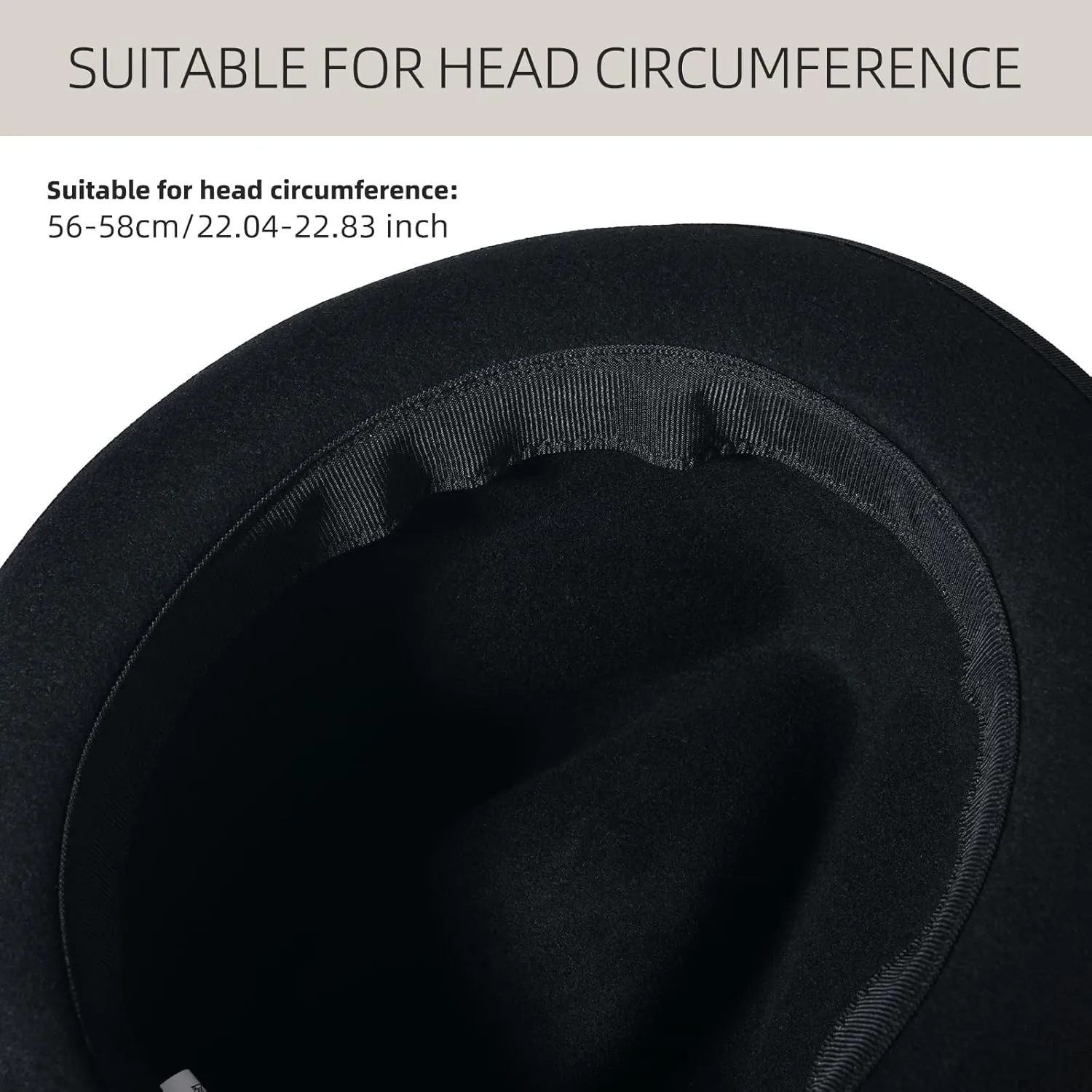 Black Wool Fedora Hat for Men Wide Brim Felt Fedora Hats Mens Trilby Hats with Rolled Brim Classic Panama Dress Hats