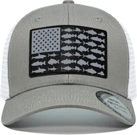Fishing Gifts for Men Women, Funny Fish Flag Trucker Hat Baseball Cap for Fisherman Unique Stuff