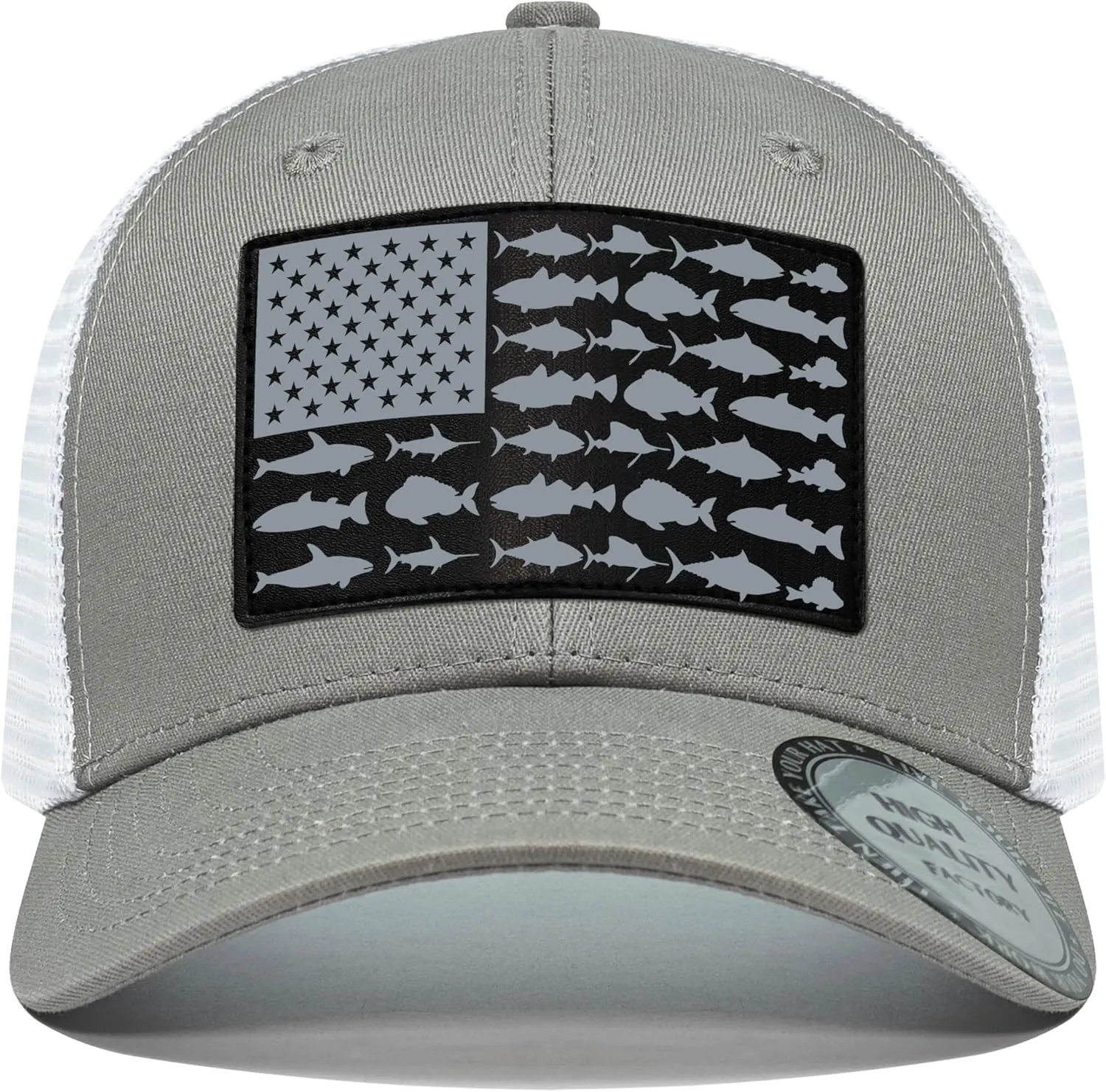 Fishing Gifts for Men Women, Funny Fish Flag Trucker Hat Baseball Cap for Fisherman Unique Stuff