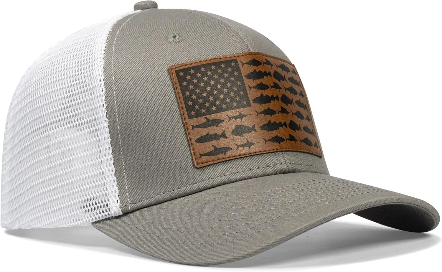 Fishing Gifts for Men Women, Funny Fish Flag Trucker Hat Baseball Cap for Fisherman Unique Stuff