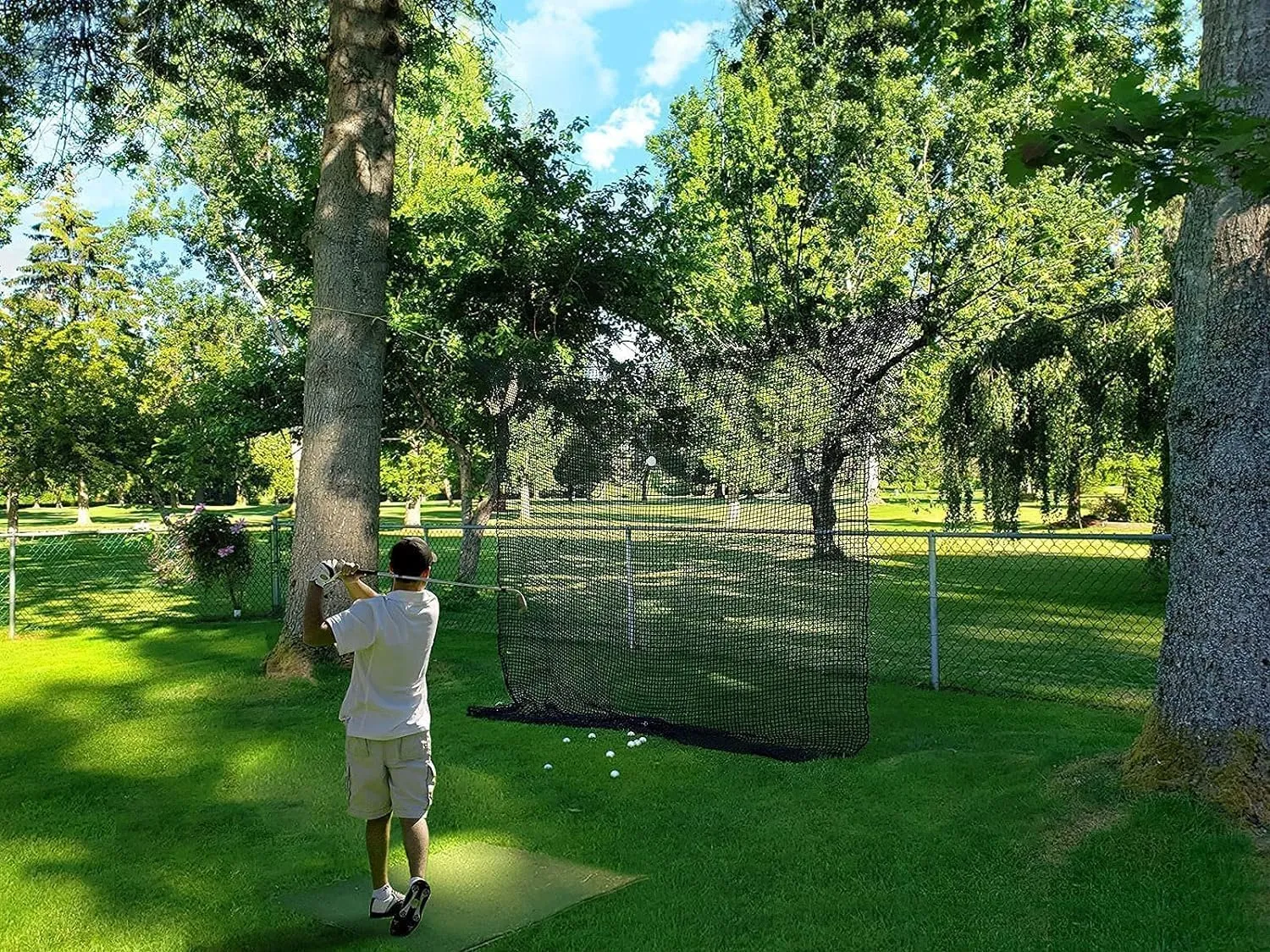 Golf Practice Net Golf Ball Hitting NettingNet Only, Heavy Duty Nylon Golf Sports Netting Barrier Nets 10x10ft/10x15ft/10x20ft/10x25ft/10x30ft/10x40ft