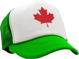 Gooder Tees - Canadian Maple Leaf - O Canada Patriot Pride - Vintage Retro Style Trucker Cap Hat