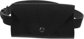 Leather Belt Bag Envelope Phone Bag Women Waist Pack Belt Phone Purse Black