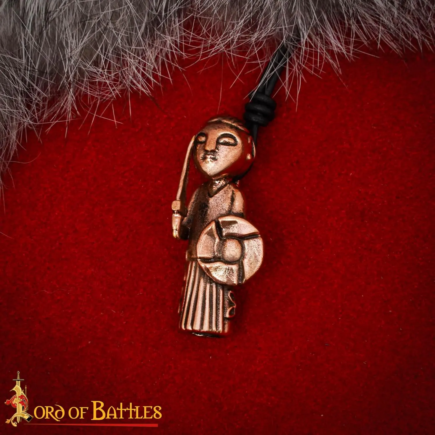 Lord of Battles Valkyrie Skogul Cast Bronze Pendant Viking Style Replica Shieldmaid Necklace Perfect Jewelry for Medieval Events, LARP, Ren faire