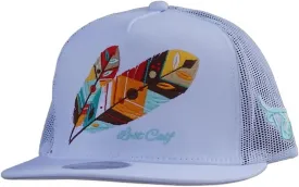 LOST CALF Feather White Flat Trucker - Hats Cap