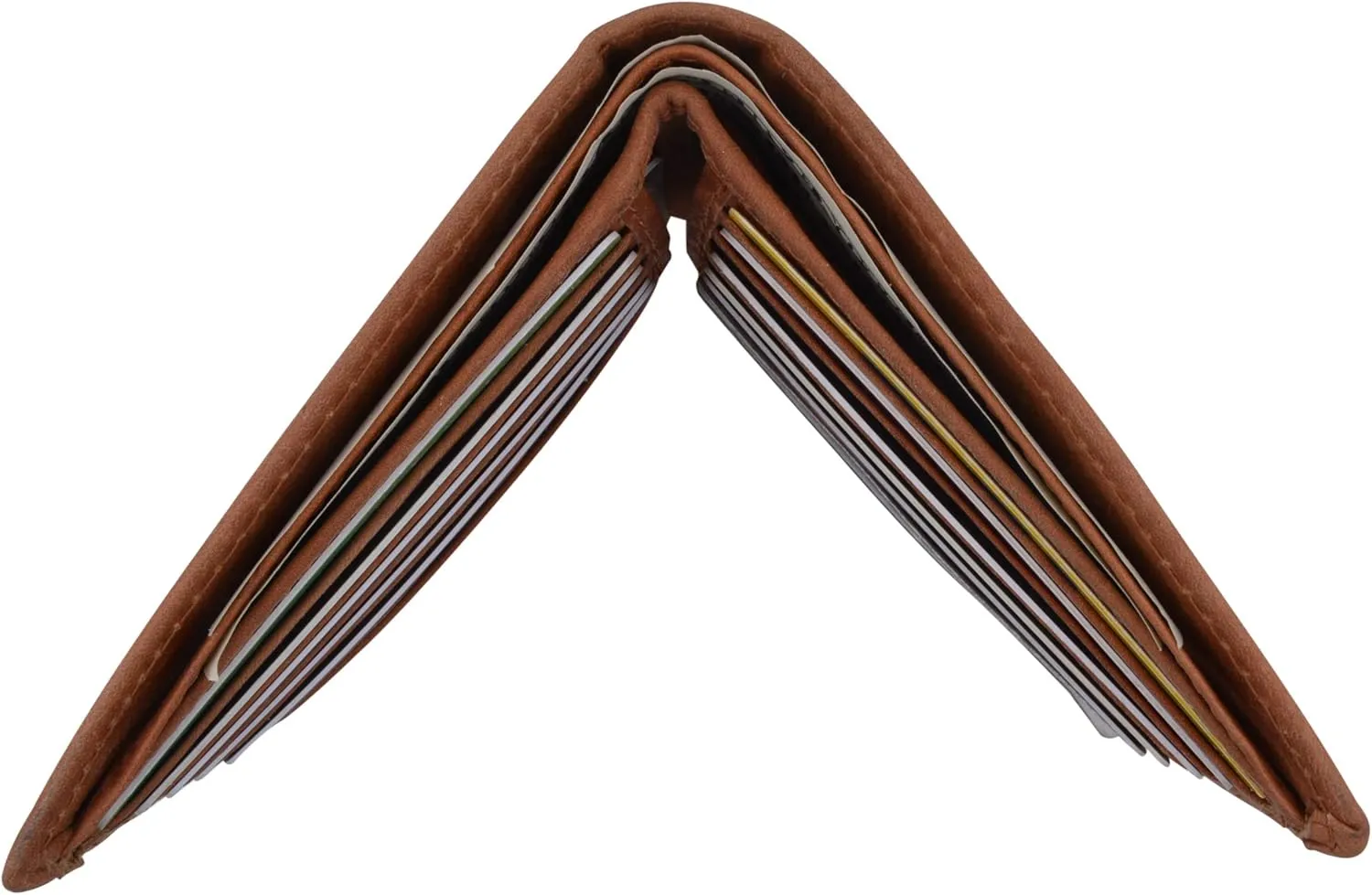 MARSHAL RFID Blocking Bifold Hipster Credit Card Wallet Premium Lambskin Leather (Antique)