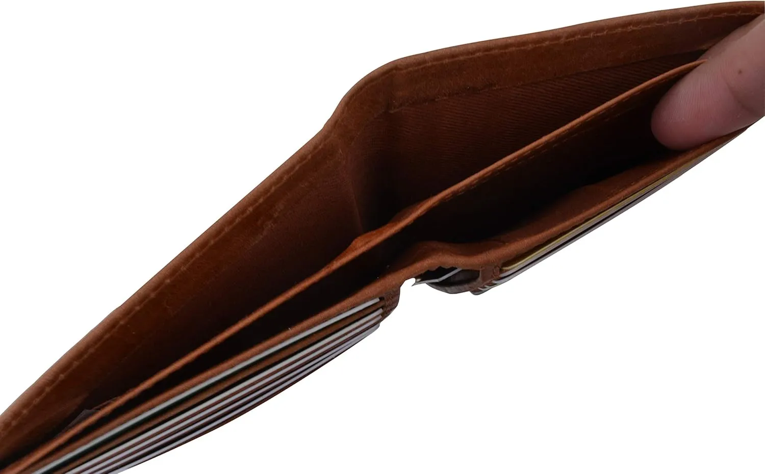MARSHAL RFID Blocking Bifold Hipster Credit Card Wallet Premium Lambskin Leather (Antique)