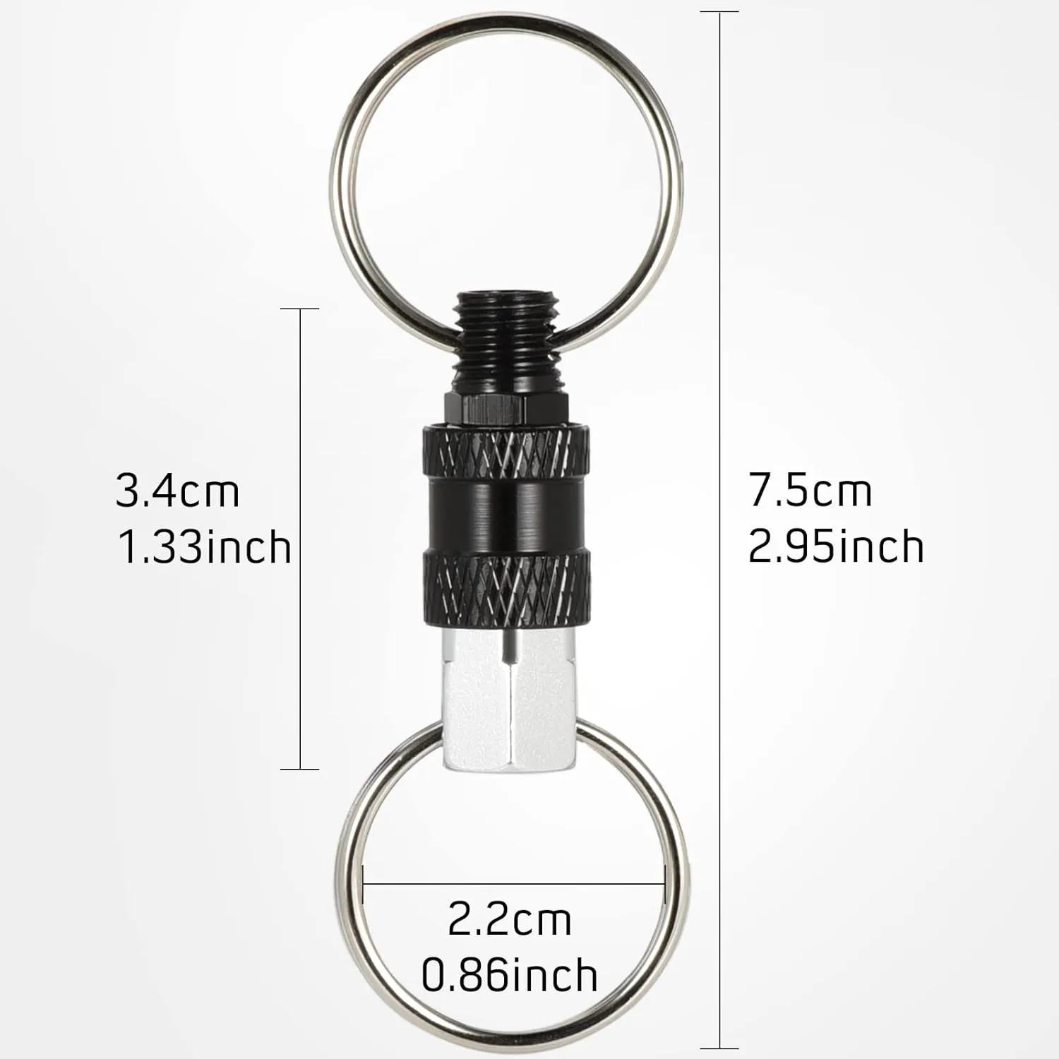 Quick Release Keychain Detachable Key Ring Pull Apart Keychain w/ 2 Split Ring Detachable Key Chain Key Attachment