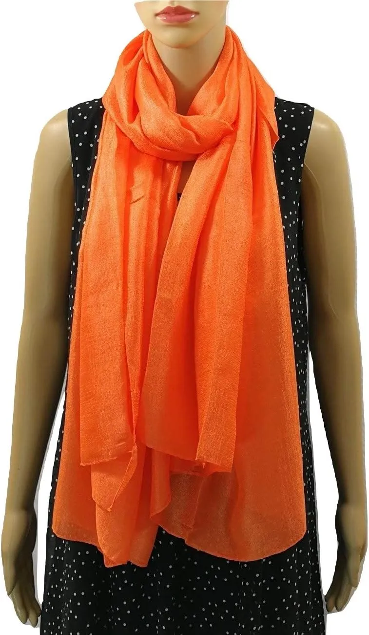 Shanlin Solid Color Silk Feel Long Scarves