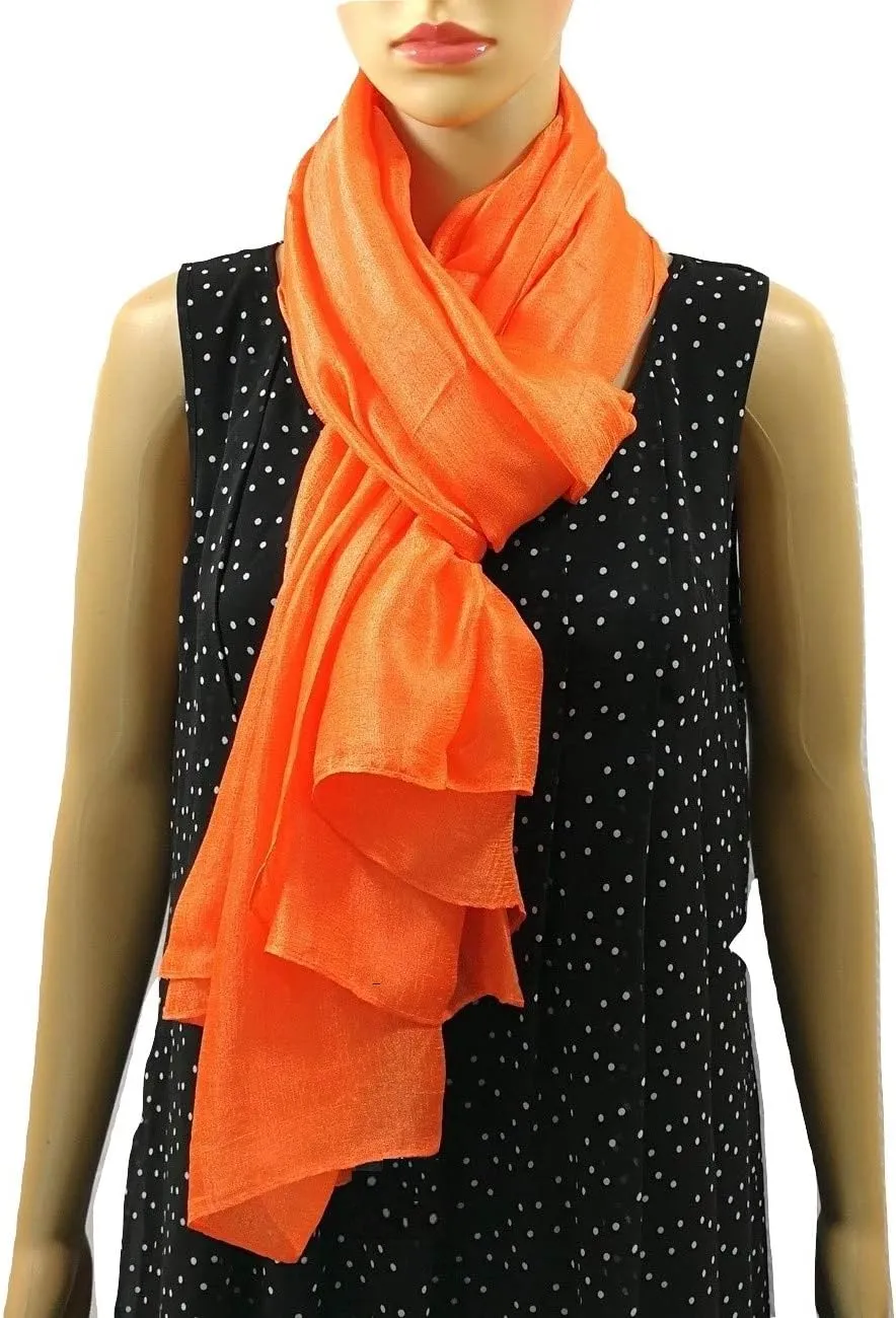 Shanlin Solid Color Silk Feel Long Scarves