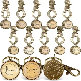 Sureio 36 Pcs Christian Keychains Bulk Father's Day Gifts Bible Verse Religious Keychains with Scripture Quotes, Inspirational Key Rings for Men Women, Church Gifts, Faith-based Favors