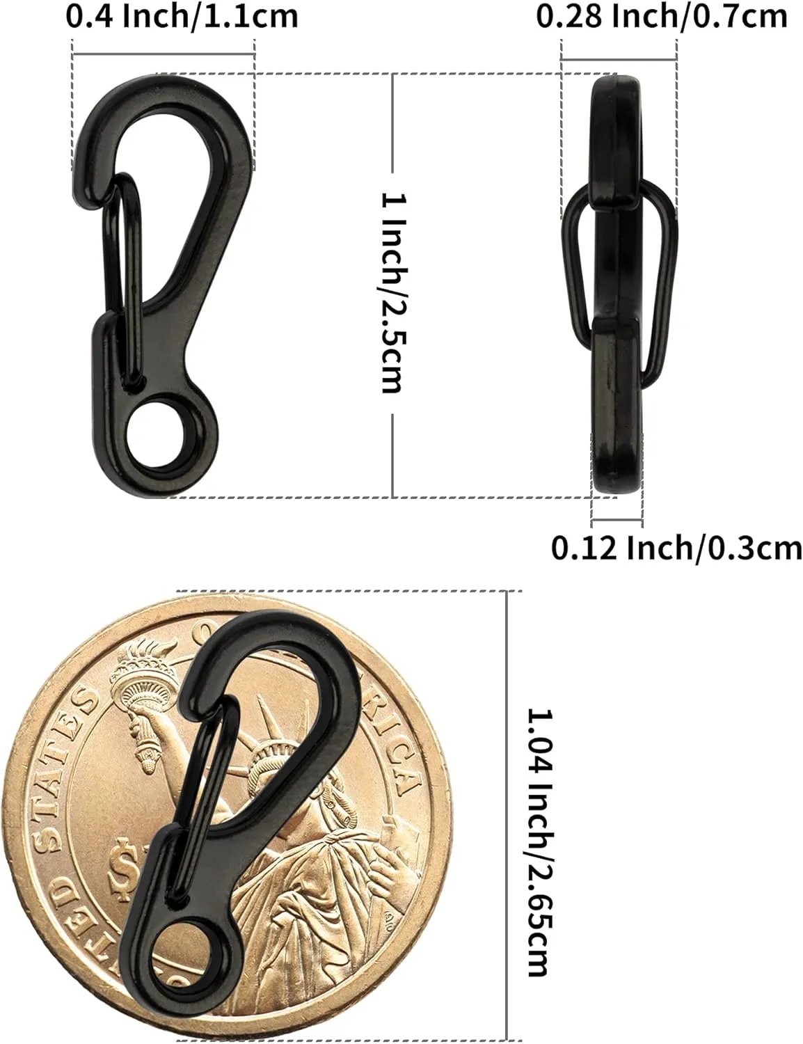 SWATOM Small Mini Carabiner Clip Tiny Spring Snap Hook Keychains Micro Carabiners for Paracord EDC Alloy Key Rings Outdoor Hiking Fishing Camping Backpack Accessories