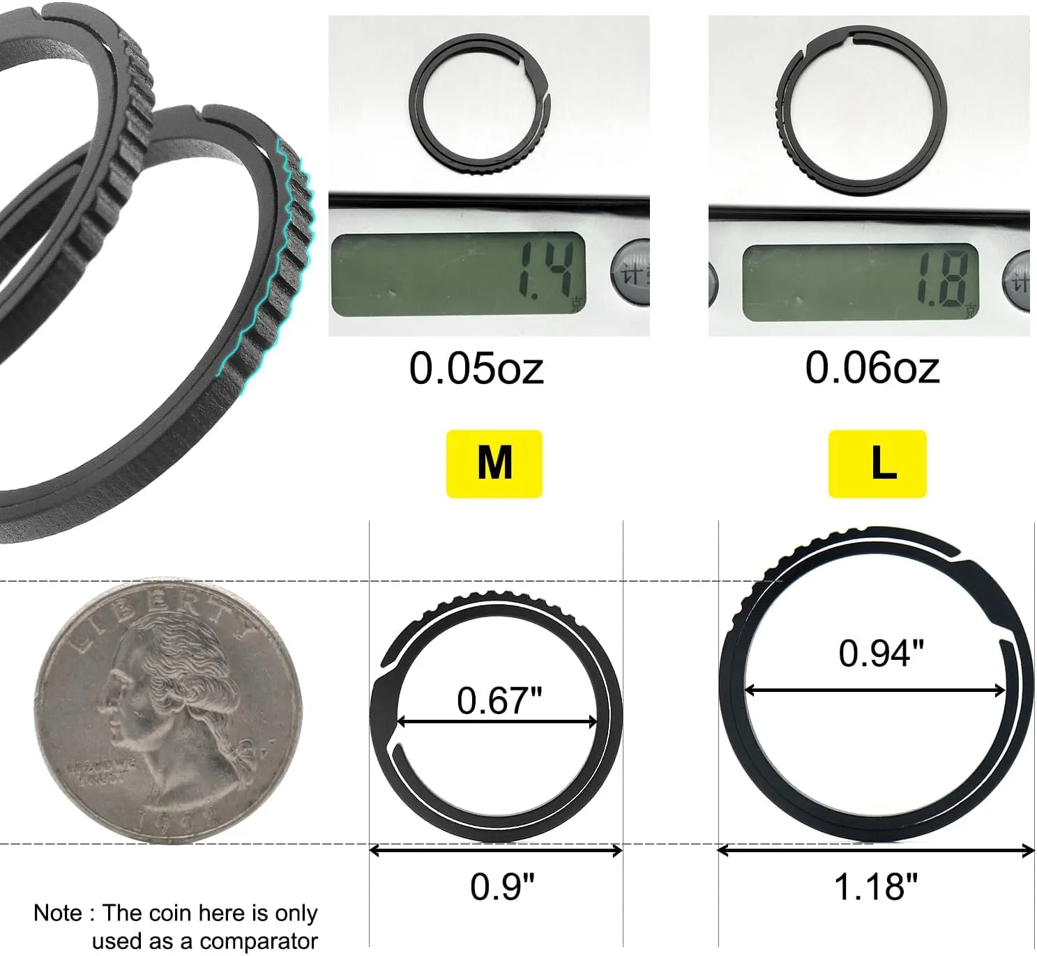 Titanium Key Rings Heavy Duty Side Pushing Split Keyrings for Key Carabiner Quick Release Keychain Rings
