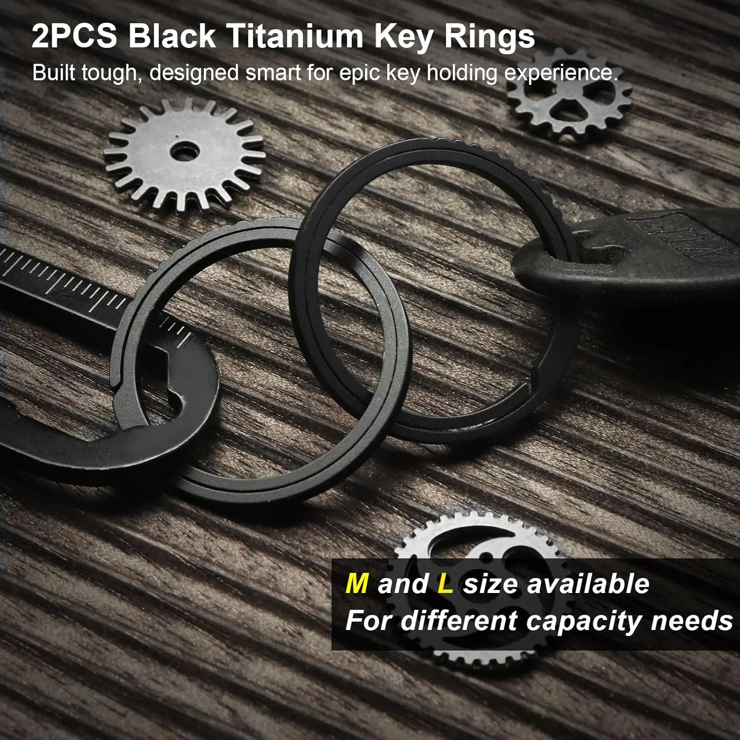 Titanium Key Rings Heavy Duty Side Pushing Split Keyrings for Key Carabiner Quick Release Keychain Rings