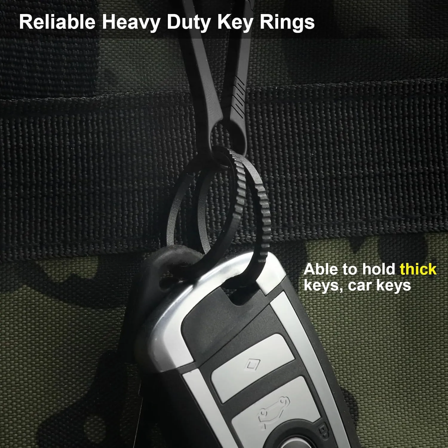 Titanium Key Rings Heavy Duty Side Pushing Split Keyrings for Key Carabiner Quick Release Keychain Rings