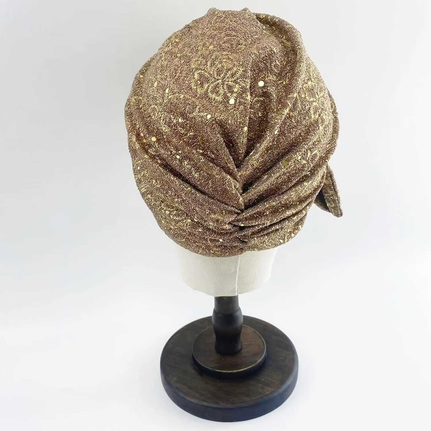 Turbans for Women Retro Hijab Cap Hair Coverings Sequin Head Wraps Fashion Floral African Hats