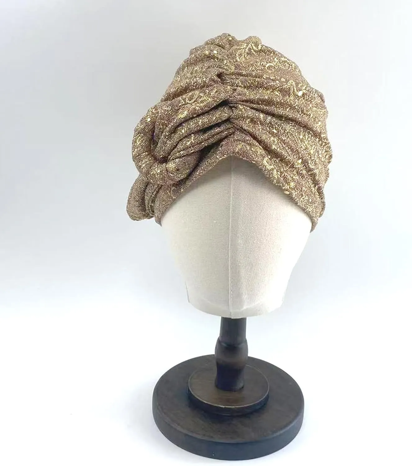 Turbans for Women Retro Hijab Cap Hair Coverings Sequin Head Wraps Fashion Floral African Hats