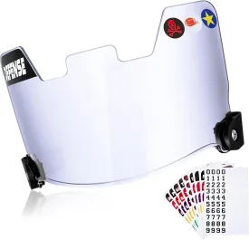 Universal Football Helmet Visor for Youth Adult Kids Football Visor for Helmet with 9 Set DIY Stickers and 2 Visor Clips Scratch Resistant Fog Lacrosse Football Eye-Shield Visor