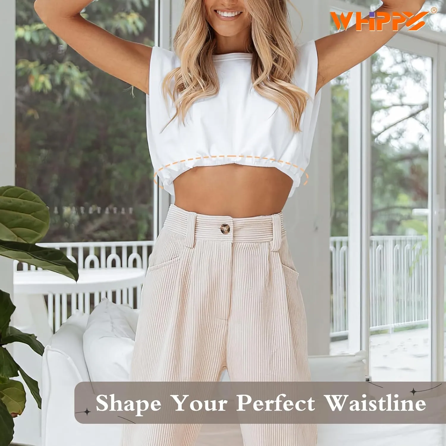 WHIPPY 2Pack Tuck Band Tool for Women Elastic Stretch Belts Tucking Shirts Sweater Cropping Belt Adjustable Crop Band for Top