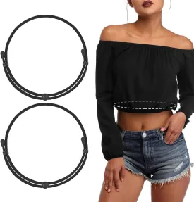 WHIPPY 2Pack Tuck Band Tool for Women Elastic Stretch Belts Tucking Shirts Sweater Cropping Belt Adjustable Crop Band for Top